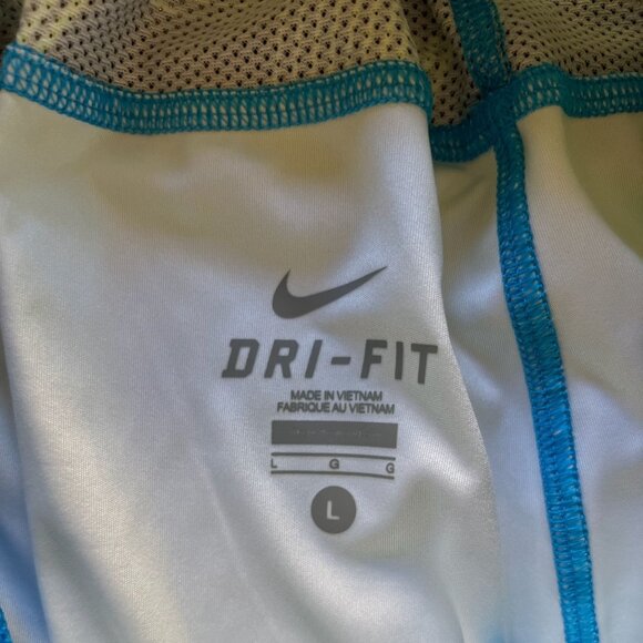 Nike Mens Dri-Fit Lacrosse Athletic Shorts L Blue & Neon Yellow Gradient Checker - Picture 7 of 7